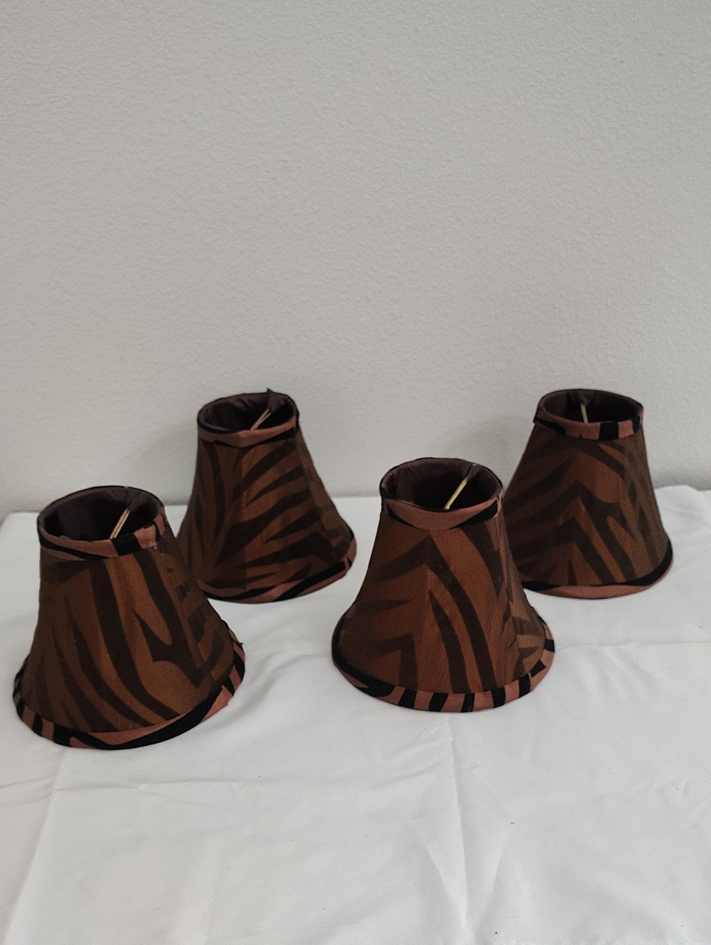 Brown Zebra-Print Small Lamp Shades